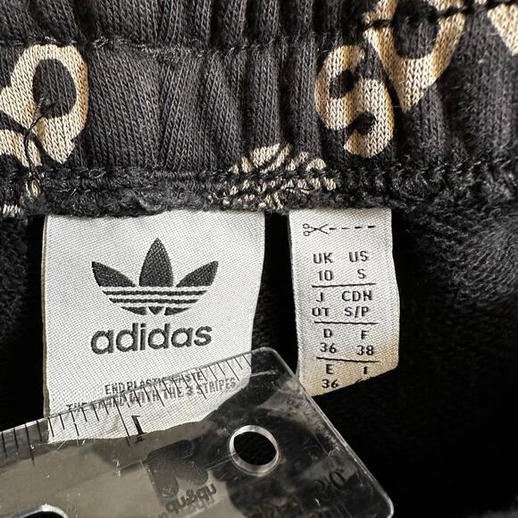 Adidas Originals Logomania Repeat Logo Track Pants Black Tan Small Blokecore Y2K - Picture 8 of 10